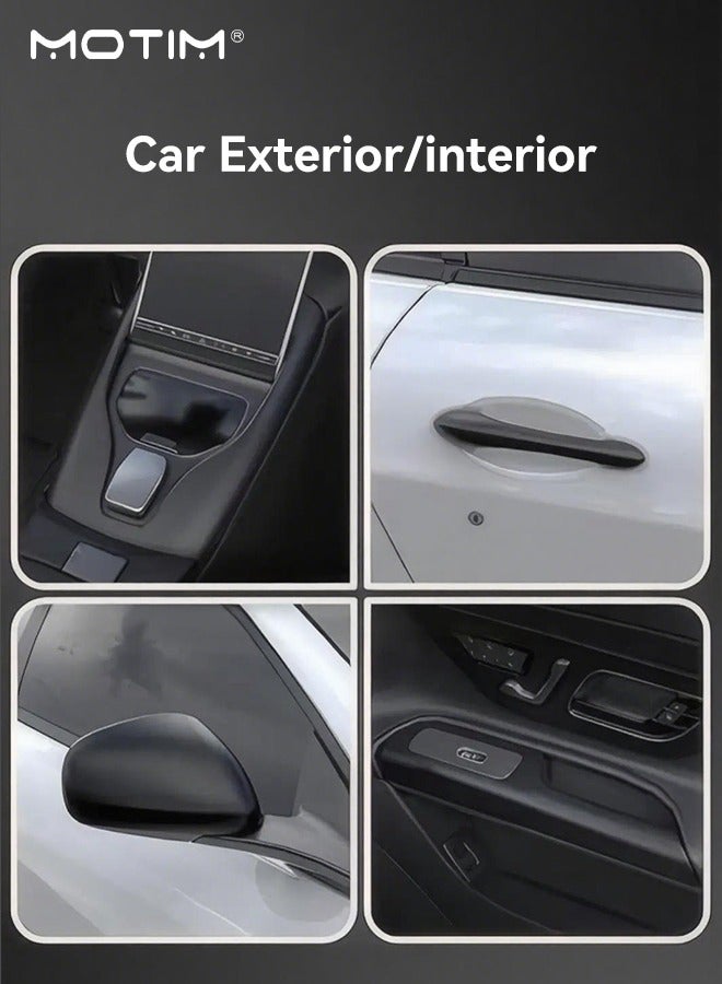 موتيم فيلم تغليف سيارات أسود غير لامع 30*152 سم، تقنية إخراج الهواء بدون فقاعات، ملصق سيارات ذاتي اللصق للسيارات والدراجات النارية DIY للداخل والخارج - Image 2